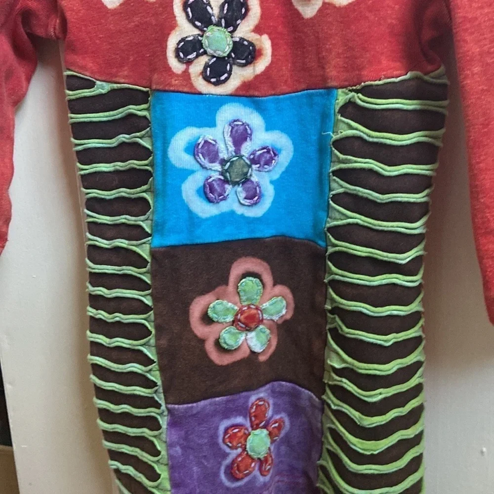 Nepal Made Bohemian Style Embroidered Tie-Dye Dress